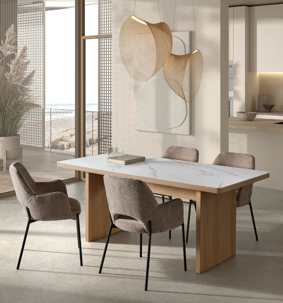 Comedor con textura natural
