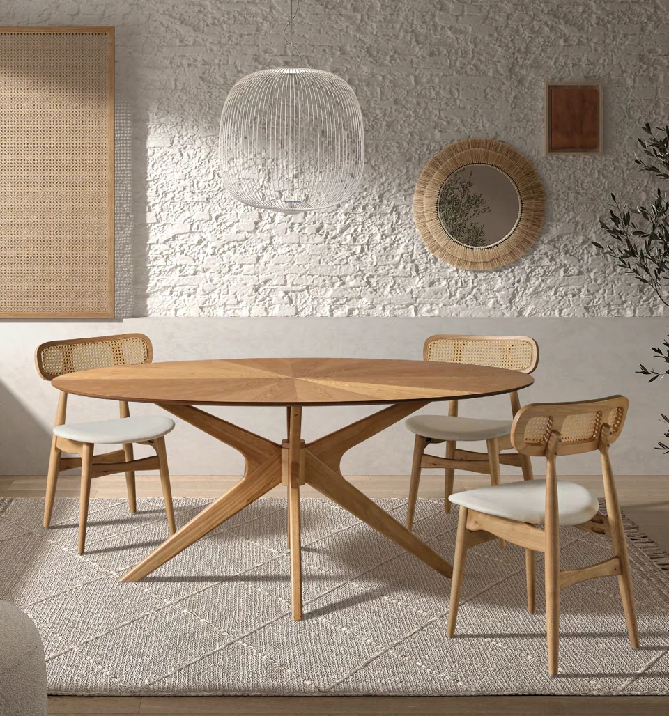 Comedor con textura natural