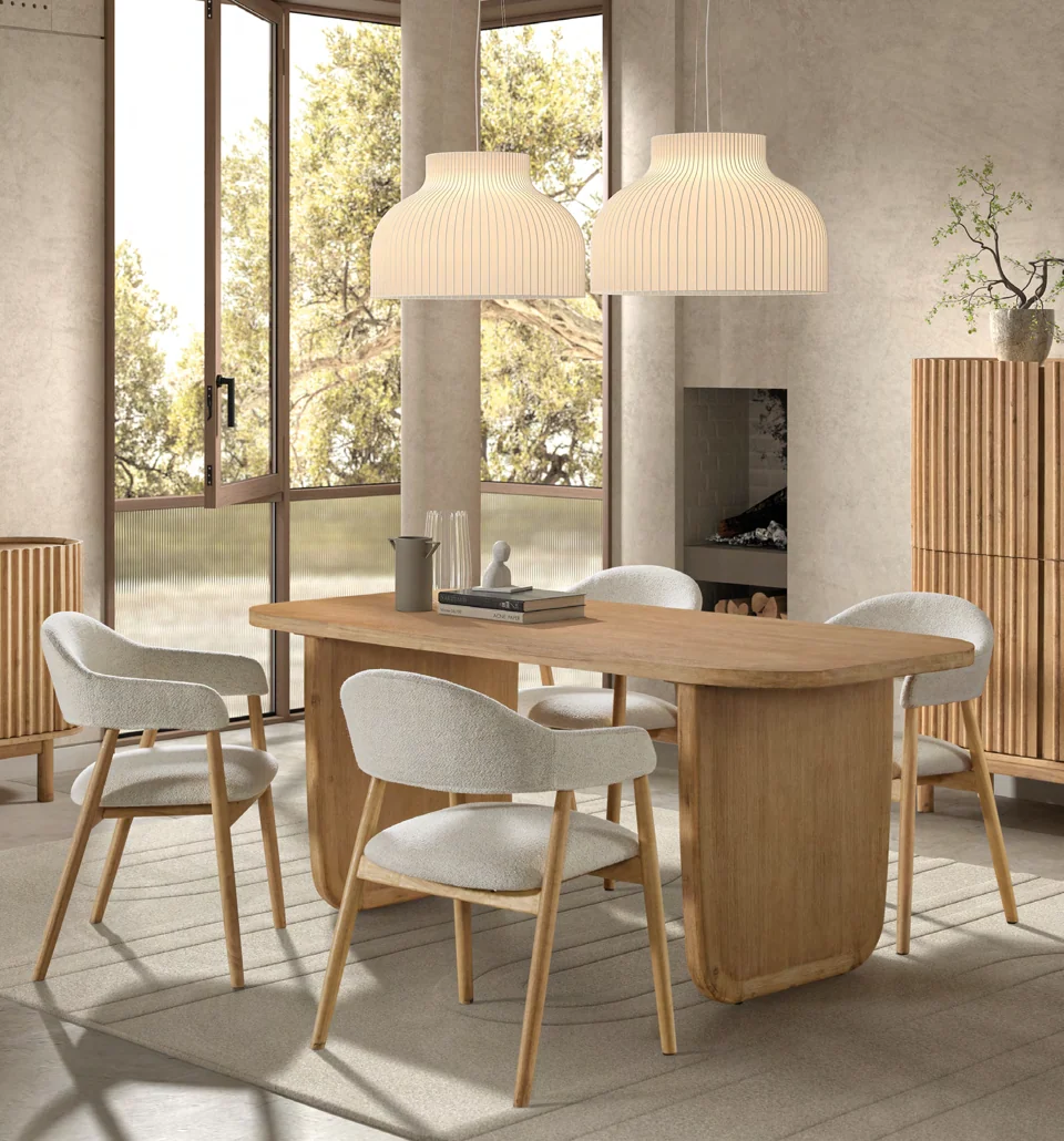 Comedor con textura natural