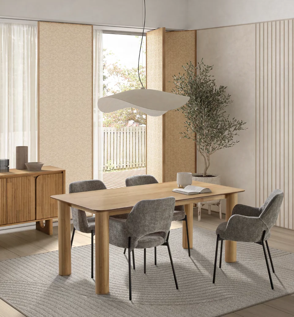 Comedor con textura natural