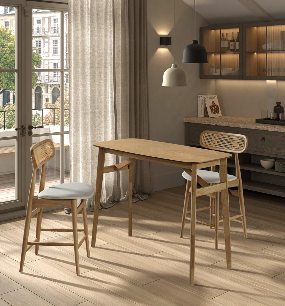 Comedor con textura natural