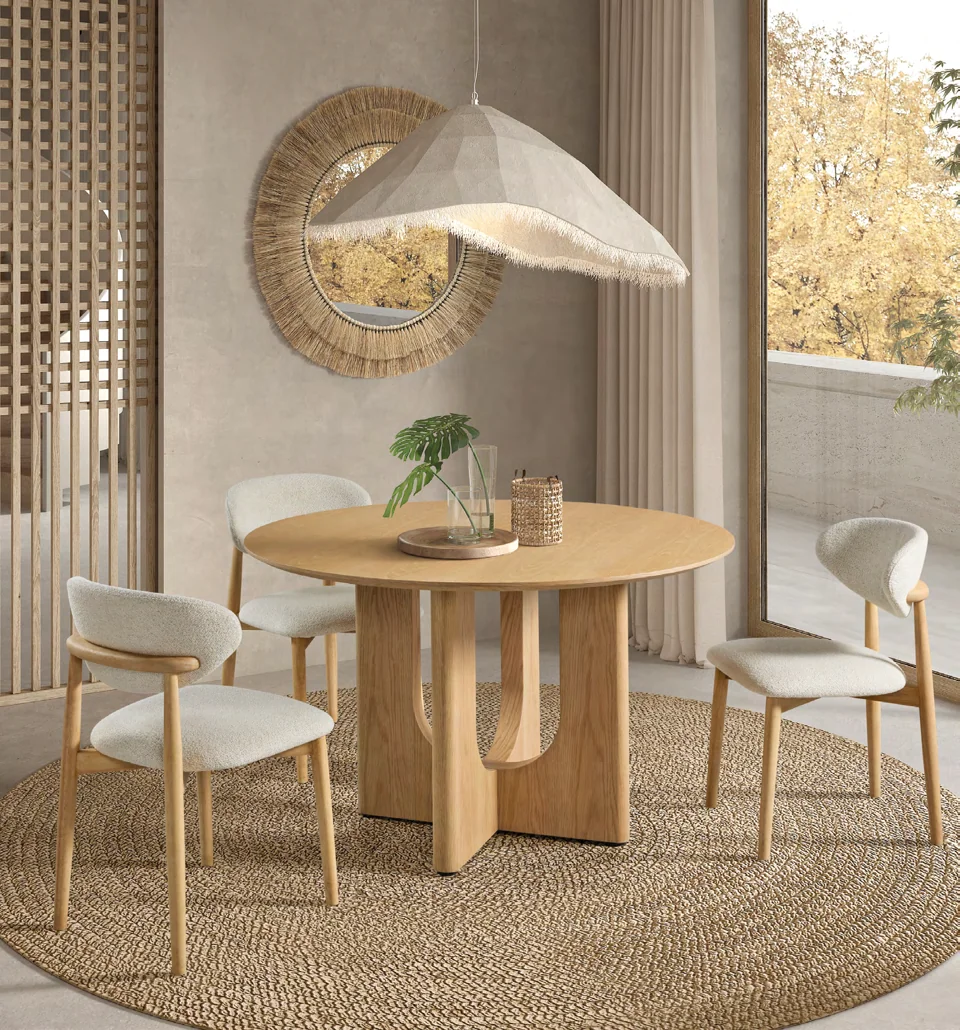 Comedor con textura natural