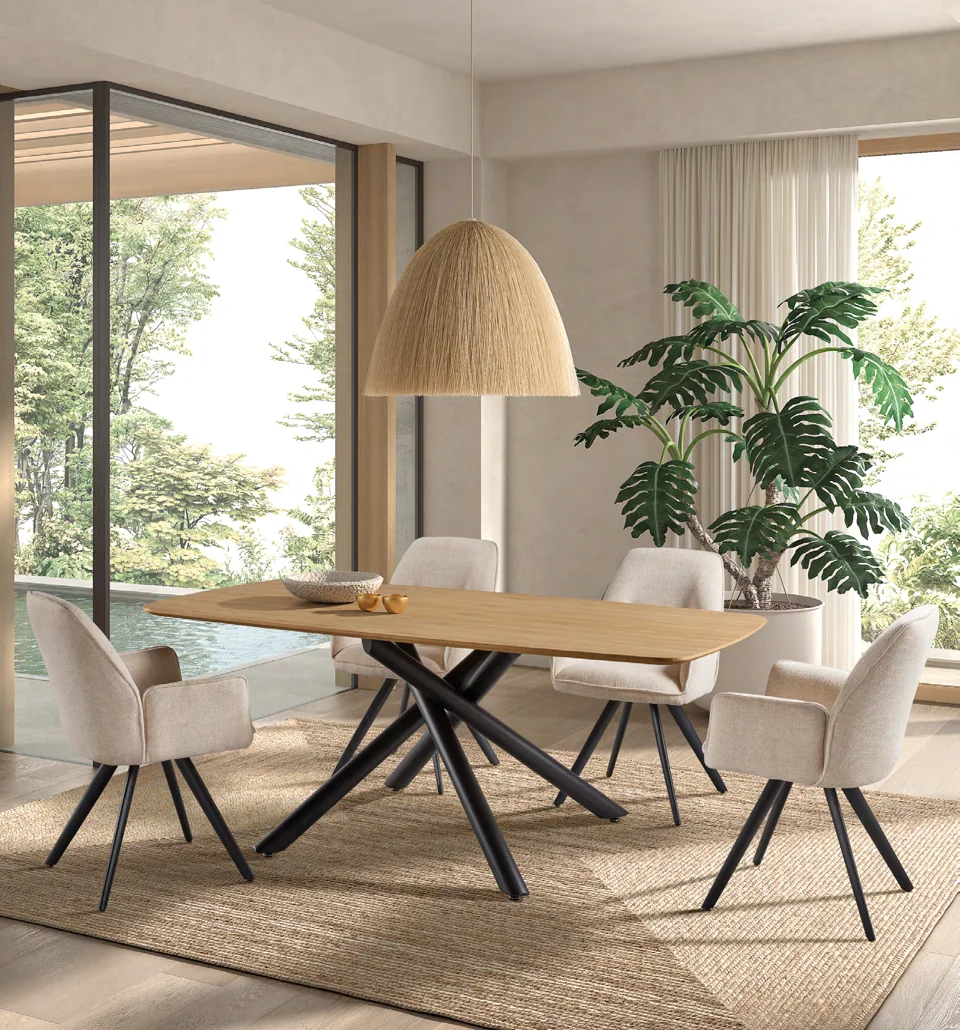 Comedor con textura natural