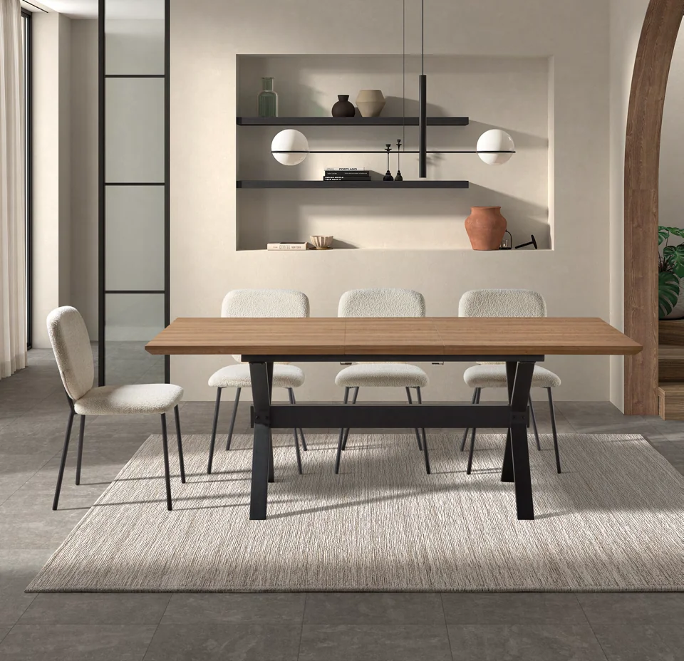 Comedor con textura natural