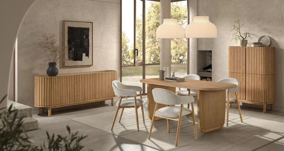 Comedor con textura natural